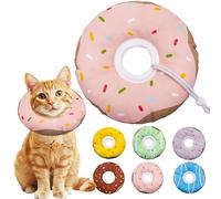 Seyezo Cat Cone Collar Soft, Adjustable Cat Recovery Collar Kitten Cones to Stop Licking, Cute Donut E Collar After Surgery, Cats Neck Pillow Cone Elizabethan Cones of Shame (Waterproof Pink, Small)