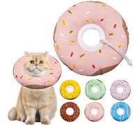 Seyezo Cat Cone Collar Soft, Adjustable Cat Recovery Collar Kitten Cones to Stop Licking, Cute Donut E Collar After Surgery, Cats Neck Pillow Cone Elizabethan Cones of Shame (Waterproof Pink, Medium)