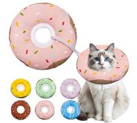 Seyezo Cat Cone Collar Soft, Adjustable Cat Recovery Collar Kitten Cones to Stop Licking, Cute Donut E Collar After Surgery, Cats Neck Pillow Cone Elizabethan Cones of Shame (Waterproof Pink, Large)