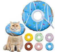 Seyezo Cat Cone Collar Soft, Adjustable Cat Recovery Collar Kitten Cones to Stop Licking, Cute Donut E Collar After Surgery, Cats Neck Pillow Elizabethan Cones of Shame (Waterproof Blue, Medium)