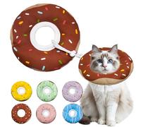 Seyezo Cat Cone Collar Soft, Adjustable Cat Recovery Collar Kitten Cones to Stop Licking, Cute Donut E Collar After Surgery, Cats Neck Pillow ConeElizabethan Cones of Shame (Waterproof Brown, Large)