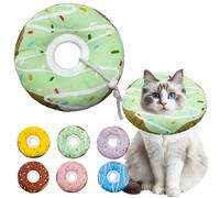 Seyezo Cat Cone Collar Soft, Adjustable Cat Recovery Collar Kitten Cones to Stop Licking, Cute Donut E Collar After Surgery, Cats Neck Pillow Cone Elizabethan Cones of Shame (Waterproof Green, Large)