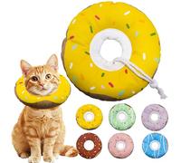Seyezo Cat Cone Collar Soft, Adjustable Cat Recovery Collar Kitten Cones to Stop Licking, Cute Donut E Collar After Surgery, Cats Neck Pillow Cone Elizabethan Cones of Shame (Waterproof Yellow, Small)