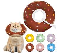 Seyezo Cat Cone Collar Soft, Adjustable Cat Recovery Collar Kitten Cones to Stop Licking, Cute Donut E Collar After Surgery, Cats Neck Pillow Cone Elizabethan Cones of Shame(Waterproof Brown, Medium)