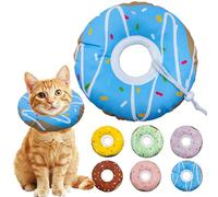 Seyezo Cat Cone Collar Soft, Adjustable Cat Recovery Collars Kitten Cones to Stop Licking, Cute Donut E Collar After Surgery, Cats Neck Pillow Elizabethan Cones of Shame (Waterproof Blue, Small)