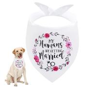 Seyezo Engagement Gifts, My Humans are Getting Married Dog Bandanas, Wedding Bandanas Engagement Outfit, Pet Scarf, Holiday Party Photo Decorations, Pet Accessories for Dog Lovers, Pink Floral