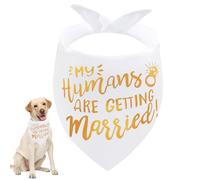 Seyezo Engagement Gifts, My Humans are Getting Married Dog Bandanas, Wedding Bandanas Engagement Outfit, Pet Scarf, Holiday Party Photo Decorations, Pet Accessories for Dog Lovers, Gold