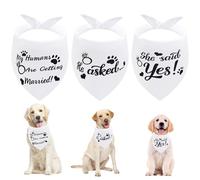 Seyezo Engagement Gifts, My Humans are Getting Married Dog Bandanas, Wedding Dog Bandanas Outfit, Pet Scarf, Engagement Party Photo Decorations, Pet Accessories for Dog Lovers, Black, 3 Set