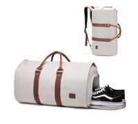 seyfocnia Convertible Travel Garment Bag,Carry on Garment Duffel Bag for Women - 3 in 1 Garment Backpack Hanging Suitcase Suit Business Travel Bag, Beige
