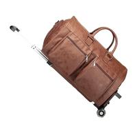 seyfocnia Garment Bag with Wheels, Travel Garment Bag with Shoe Compartment, Rolling Bag with Wheels, A3-Brown-2p, 22 x 11 x 12 inches, Stylish