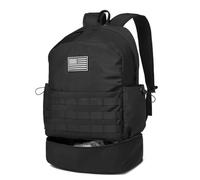 seyfocnia Gym Backpack for Men,Military Tactical Backpack Travel Bag with Shoe Compartment Lightweight Sports Gym Bag Casual Daypack-Black