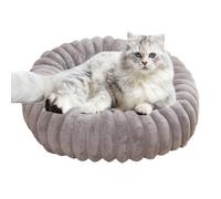 SEYIMTU Cozy Plush Winter Cat Cave Bed - Deep Insulated Pet Nest for Indoor Cats, Plush Thick Warm Bed with Non-Slip Bottom (Grey)