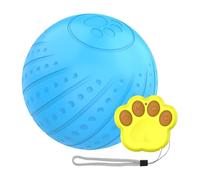 SEYIMTU Intelligent Interactive Dog Ball with LED Lights & Remote Control - Auto-Rolling 360° with Noise-Reduction Silicone, Type-C Charging for Small/Large Dogs (Blue)