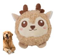 SEYIMTU No Stuffing Squeaker Dog Toy - Plush Encrusted Chew Ball for Boredom Relief, Tough Gum-Soothing Puppy Teether for Small Medium Dogs (C)