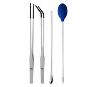 SEYIMTU Reptile Feeding Tongs Stainless Steel Rubber Ergonomic Handles for Aquatic Pets Lizards (Silver)