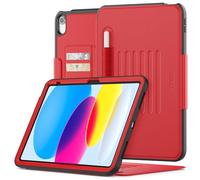 SEYMAC Case for iPad 11th/10th Generation 2025/2022 (11/10.9 inch) A16, Shockproof Protective Cover with Auto Sleep/Wake Magnetic Smart, Card Slots, Multi-angle Stand, and Pencil Holder - Red