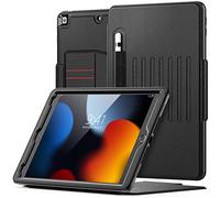 SEYMAC Case for iPad 9th/7th/8th Generation 10.2 inch 2021/2020/2019, Magnetic Smart Cover with Auto Sleep/Wake,Card Slots, Multi-angle Stand, iPad 9th Gen Case, Black