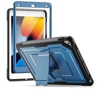 SEYMAC Case for iPad 9th /8th /7th Generation 10.2 inch (2021/2022/2019), Full-body Protective for iPad 10.2 Cover with Built-in Stand and Screen Protector, Navy Blue