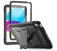 SEYMAC Case for iPad A16 11th Generation 11 inch 2025/ 10th Generation 10.9 inch 2022, Shockproof Protective for iPad 11 Cover with Built-in Stand and Screen Protector, Black
