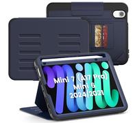 SEYMAC Case for iPad mini 7 (A17 Pro)/ Mini 6 8.3″ 2024/2021, for iPad mini 7th/ 6th Generation, Strong Magnetic Cover with Auto Sleep/Wake, Pencil Holder, Multiple Angle Adjustable Stand, Navy Blue
