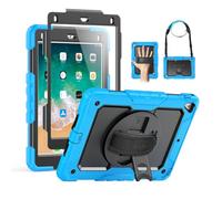 SEYMAC iPad 6th/5th Generation Case 9.7 Inch Kids Full Body Shockproof Rugged Protective Case with Screen Protector Kickstand Hand/Shoulder Strap for iPad