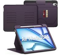 SEYMAC iPad Air 11 Inch M3/M2 Case with Stand Magnetic Auto Sleep/Wake Card Slots Purple