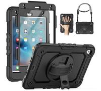 SEYMAC iPad Mini 5/ Mini 4 Case 7.9 Inch, Sturdy Heavy Duty Shockproof Full-Body Protective Case with Screen Protector, Rotating Stand, Hand/Shoulder Strap and Pencil Holder for iPad Mini 5/4 - Black