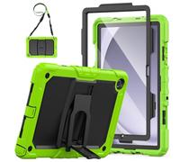 SEYMAC Shockproof Case for Samsung Galaxy Tab A9 Plus 11 Inch 2023 with Screen Protector, Foldable Stand, Shoulder Strap, [3-Lay Protective] Samsung A9+ Tablet Case (SM-X210/SM-X216/SM-X218), Green