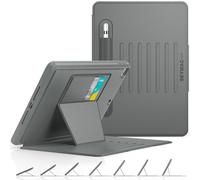 SEYMAC stock Case for iPad 9th/8th/7th Generation 10.2'', [Strong Magnetic] Auto Sleep/Wake Drop Proof Cover with [Multi-angle Stand] Pencil Holder, Card Slot for iPad 10.2 Inch 2021/2020/2019, Gray