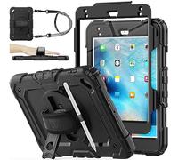 SEYMAC stock Case for iPad Mini 5th/4th Generation 7.9'', Full-body Protective Case with Screen Protector, Pencil Holder, 360° Rotating Stand & Hand Strap for iPad Mini 5/ Mini 4, Black