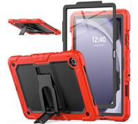 SEYMAC stock Case for Samsung Galaxy Tab A9 Plus / A9+ 11 Inch 2023 (SM-X210/X216/X218), Full-body Shockproof Cover with Screen Protector & Folding Stand for Samsung A9 Plus Tablet Case, Red