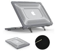 SEYMAC stock Cover for MacBook Pro 14 inch Case M5/M4/M3/M2/M1 Pro/Max 2025-2021, Scratch-resistant Protective Hard Shell with Foldable Stand & Mouse-Pad for MacBook Pro 14 Case, Gray