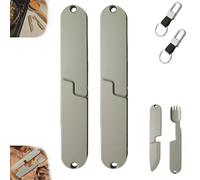 Seymal 2 in 1 Camping Eating Utensils Set, Portable Detachable Combination Knife and Fork Cutlery, Reusable Pocket Travel Cutlery, Multifunction Utensil for Camp Kitchen Hiking Outdoor Survival