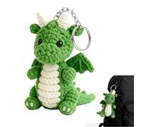 Seymal Cute Flame Dragon Keychain, Handmade Crochet Bag Charm, Knitted Dragon Accessory for Backpack, Purse or Keys