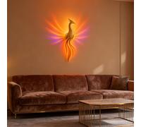 Seymal Phoenix Rising LED Wall Light, Modern Minimalist Wall Lamp with Gradient Warm Glow, Myth Inspired Ambient Lighting for Bedroom, Living Room, Meditation or Home Décor Accent
