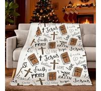 Seymal Super Soft Christian Bible Jesus Throw Blanket, Inspirational Scripture Throw for Home Decor, Cozy Faith Blanket for Prayer, Meditation, Christmas Blanket & Everyday Comfort