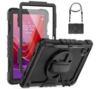 SEYMCY Case for Lenovo Tab M11/Tab K11 LTE 11 inch 2024, Full-Body Shockproof with Screen Protector, 360° Rotating Stand & Hand Strap, Carrying Strap, Pen Holder for Lenovo M11/K11 Tablet Case, Black