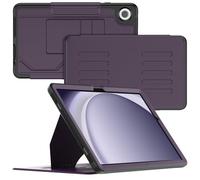 SEYMCY Case for Samsung Galaxy Tab A9 8.7 inch 2023 (SM-X110 SM-X115 SM-X117), Leather Smart Cover with 5-angle Magnetic Stand, Auto Sleep/Wake, Card Slots, Purple