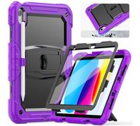 SEYMCY Shockproof Case for iPad A16 11th Generation 11 inch 2025/iPad 10th Generation 10.9 inch 2022, Full-body Protection Case with Screen Protector, Built-in Folding Stand, Pencil Holder, Purple