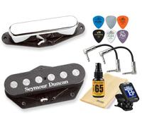 Seymour Duncan Quarter Pound Tele Set Electric Guitar Pickup 11208-14 with Tonebird Care, Picks, Patch Cable Bundle Telecaster Style Made in USA