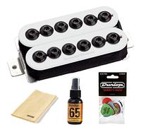 Seymour Duncan SH-8b Invader Humbucker Bridge Pickup, White - Bundled with 2 Patch Cables and 6 Dunlop Picks