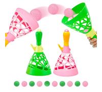 Seyoos Outdoor Indoor Game Activities for Kids, Pop-Pass-Catch Ball Game with 2 Catch Launcher Baskets and 10 Balls, Basket Stuffers Gifts Party Favors Beach Sport Toys for Kids Age 3 4 5 6 7 8 9+