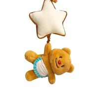 Seyrnicay Baby Stroller Rattle Toy | Butter Bear Pendant Bell Plush Carseat Rattle with Star | Activity Music Box Chime Sensory Toy for Birthday