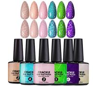 Seyrnicay Crackle Gel Polish, UV LED Lamp Crackle Fingernail Finish Gel, Multifunctional Manicure Supplies Portable for Outdoor School Business Trip Traveling