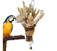 Seyrnicay Nature Bird Toys,Wheat Ear Bouquet Design Conure Toy - Fun Chew Toy For Large Birds, Bird Teething Toys, Cage Accessories, Natural Chewing Toy, Guinea & Bunny Toys