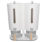 Seyrnicay Rice Storage Dispenser - 11Lbs Sealed Household Dry Food Organizer - Double-Bucket Kitchen Cereal Dispenser,for Grain Soybean Green Beans Corn Flour Oatmeal Pantry Counter