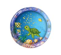 Seyrnicay Sensor Water Playmat Cat Toy,Cat Water Mat With Fish - Pet Cooling Mat, Cat Toys Mat, Turtle Design, Inflatable Sensory Round Mat For Cats To Alone