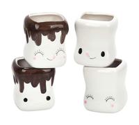 Seyrnicay Smile Coffee Mug,Cute Coffee Mugs Set of 4 - Lovely Hot Chocolate Mugs 160ml Funny Hot Chocolate Water Cups for Children