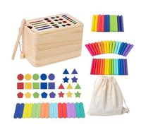 Seyrnicay Wooden Shape Sorter Toy,Educational Sensory Matching Games - Wooden Color Shape Matching Game Fine Motor Skills for Toddler Boys Girls Aged 6-18 Months