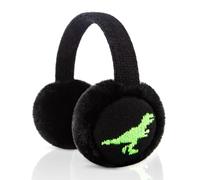 SEYUFN Kids Winter Earmuffs Boys Soft Plush Padded Ear Covers Girls Knitted for Outdoor Activities(A-black Green,One size)
